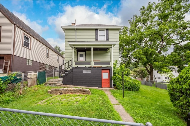 103 Lackawana Ave, Bentleyville, PA 15314 - view of front of property featuring a fenced backyard and stairway