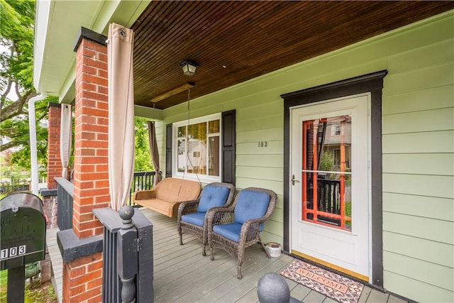 103 Lackawana Ave, Bentleyville, PA 15314 - view of wooden porch