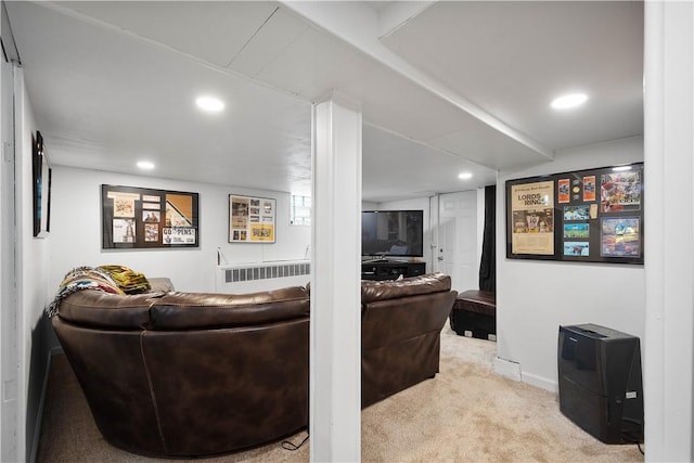 103 Lackawana Ave, Bentleyville, PA 15314 - carpeted living area with recessed lighting and radiator
