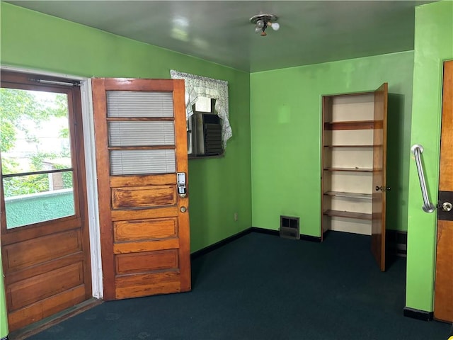 202 Hoeveler St, Springdale Boro, PA 15144 - foyer entrance with dark colored carpet and cooling unit