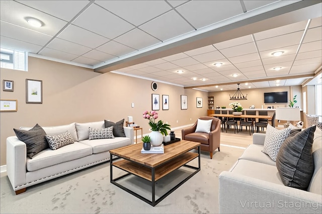 204 S Links Ave, Twp Of But Nw, PA 16001 - living room featuring plenty of natural light and a drop ceiling