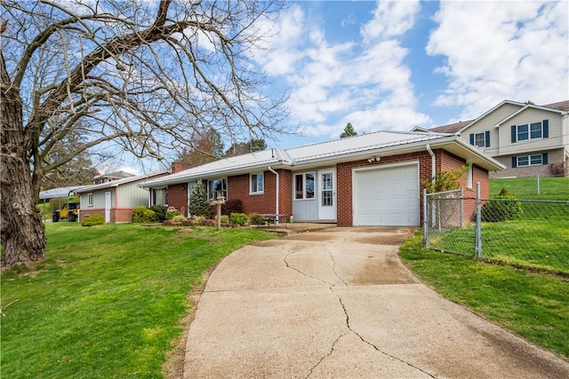 708 Washington St, Bentleyville, PA 15314 - single story home with brick siding, a garage, and concrete driveway
