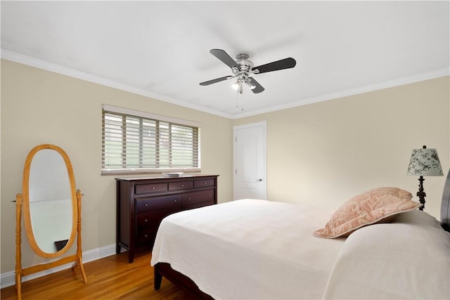708 Washington St, Bentleyville, PA 15314 - bedroom featuring wood finished floors, crown molding, and ceiling fan