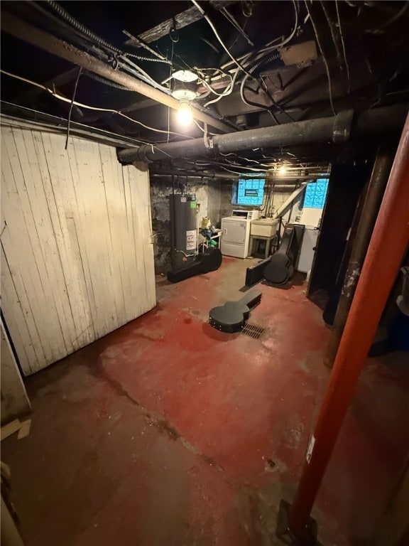 2306 Sherbrook St, Squirrel Hill, PA 15217 - below grade area featuring washing machine and dryer and gas water heater