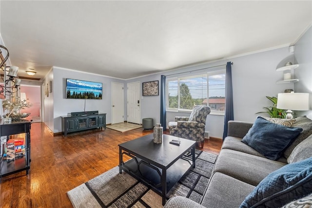 249 Laurie Dr, Penn Hills, PA 15235 - living room with ornamental molding and wood finished floors