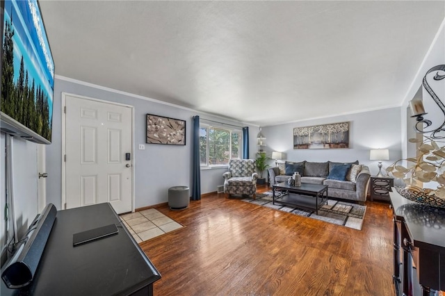 249 Laurie Dr, Penn Hills, PA 15235 - living room with wood finished floors and crown molding