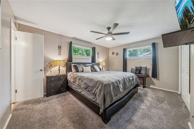 249 Laurie Dr, Penn Hills, PA 15235 - bedroom with multiple windows, carpet floors, and a ceiling fan