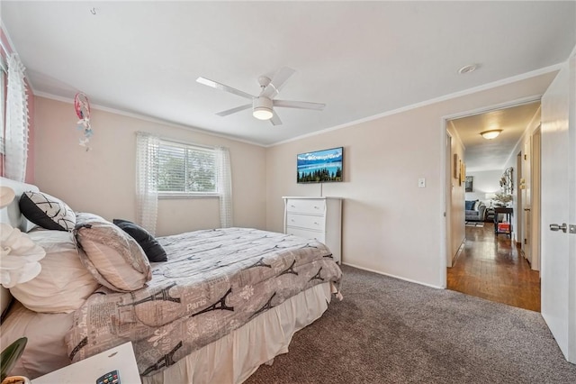 249 Laurie Dr, Penn Hills, PA 15235 - carpeted bedroom with ornamental molding and a ceiling fan
