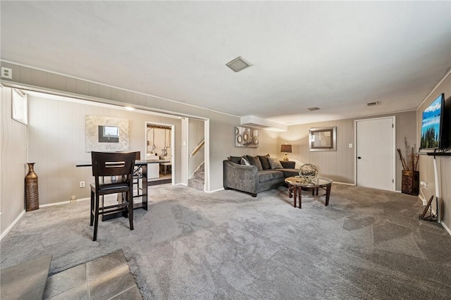 249 Laurie Dr, Penn Hills, PA 15235 - living area featuring stairs and carpet