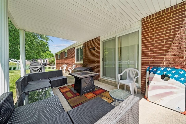249 Laurie Dr, Penn Hills, PA 15235 - view of patio with an outdoor living space with a fire pit