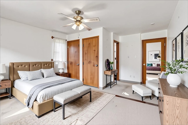 200 Champa St, Penn Hills, PA 15235 - carpeted bedroom with two closets and ceiling fan