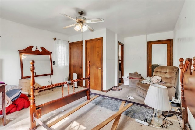 200 Champa St, Penn Hills, PA 15235 - bedroom with carpet, two closets, and a ceiling fan