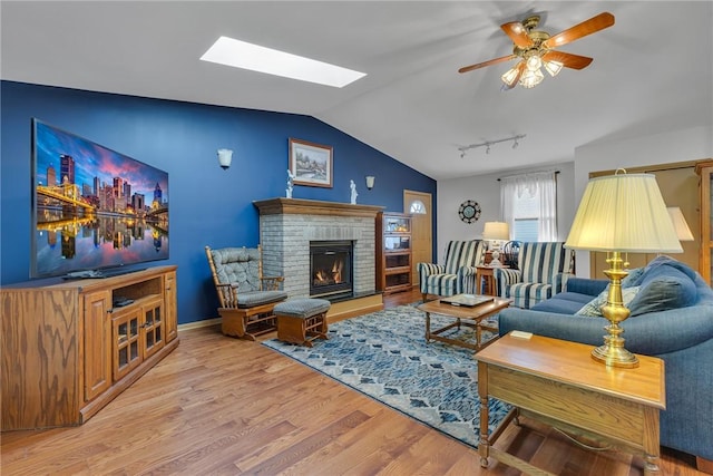 488 Buffalo St, Beaver, PA 15009 - living area featuring a skylight, lofted ceiling, and wood finished floors