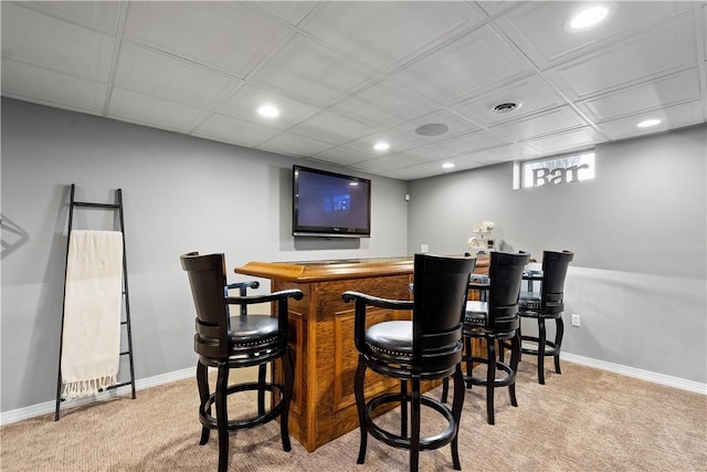 138 Crossridge Rd, Fallowfield, PA 15022 - indoor bar featuring recessed lighting and carpet