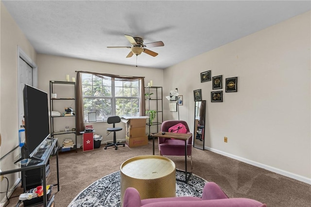 302 Malcolm Ct, Monroeville, PA 15146 - home office with carpet floors and ceiling fan