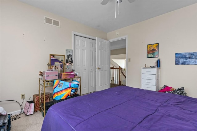 302 Malcolm Ct, Monroeville, PA 15146 - carpeted bedroom with a closet and ceiling fan