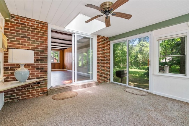 718 Twin Oak Dr, Penn Hills, PA 15235 - unfurnished sunroom with a ceiling fan