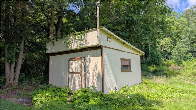 89 Rankin Rd, Wharton Twp, PA 15437 - view of outdoor structure featuring a forest view