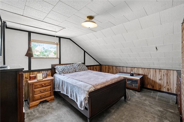 2509 Thomas St, Hempfield Twp, PA 15634 - carpeted bedroom with wood walls and vaulted ceiling