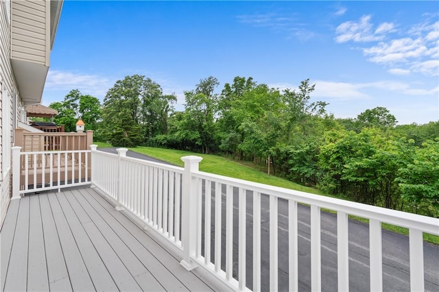 1278 Meadowbrook Dr, North Strabane, PA 15317 - deck with a lawn and view of scattered trees