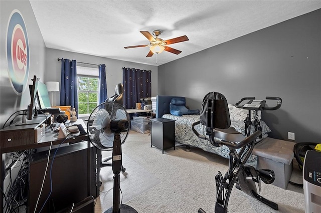 1071 Shawnee Ridge Dr, Cheswick, PA 15024 - carpeted office space with ceiling fan and a textured ceiling