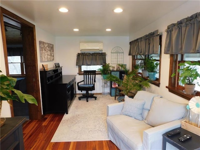 118 Harrison St, Elizabeth Twp/Boro, PA 15037 - office space with a wall unit AC, recessed lighting, and wood finished floors