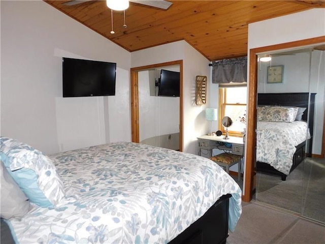 118 Harrison St, Elizabeth Twp/Boro, PA 15037 - bedroom featuring wooden ceiling, lofted ceiling, carpet, and a ceiling fan