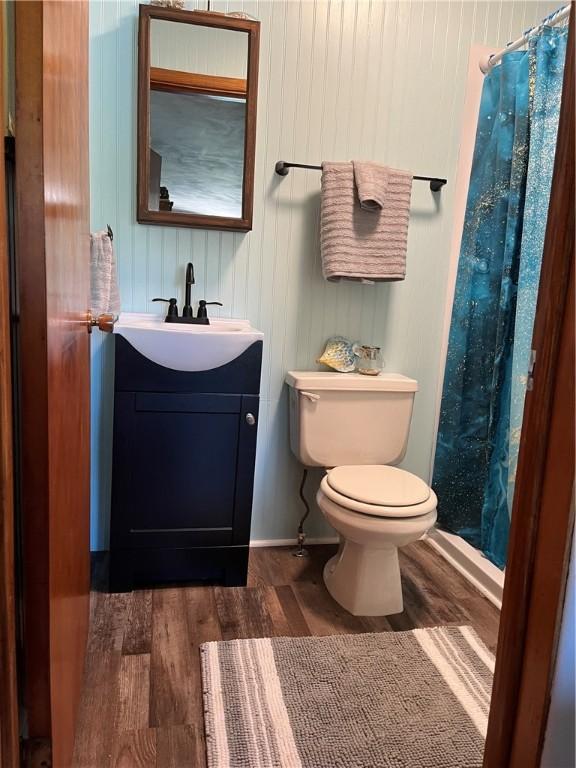 3015 Graham Ave, Windber, PA 15963 - full bathroom with wood finished floors, vanity, and curtained shower