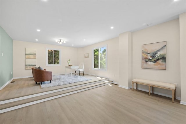 1014 Olga St, Ambridge, PA 15003 - living area featuring wood finished floors and recessed lighting