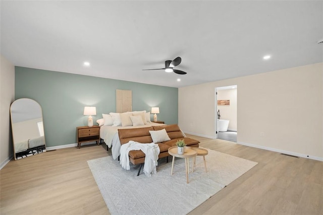 1014 Olga St, Ambridge, PA 15003 - bedroom featuring light wood finished floors, recessed lighting, and a ceiling fan
