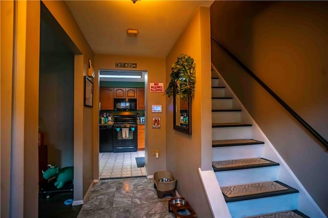 622 National Dr, Penn Hills, PA 15235 - stairs featuring baseboards