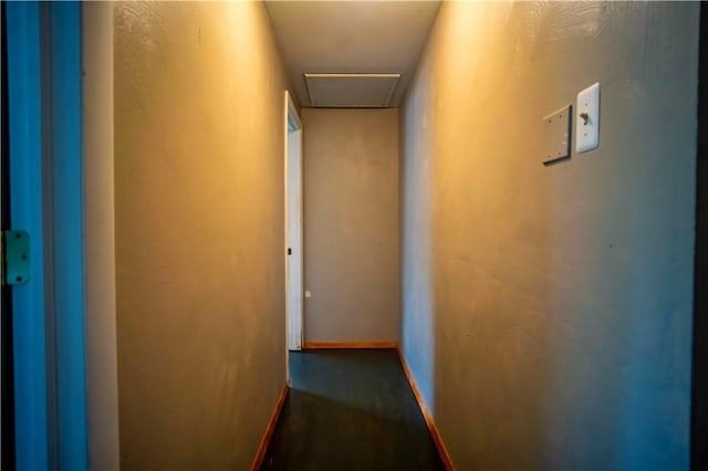 622 National Dr, Penn Hills, PA 15235 - hallway featuring baseboards and attic access