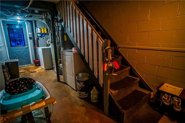 622 National Dr, Penn Hills, PA 15235 - stairs with unfinished concrete flooring