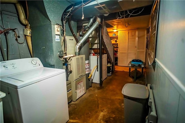 622 National Dr, Penn Hills, PA 15235 - unfinished basement with washer / dryer