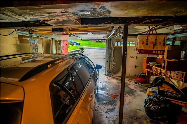 622 National Dr, Penn Hills, PA 15235 - garage featuring concrete block wall