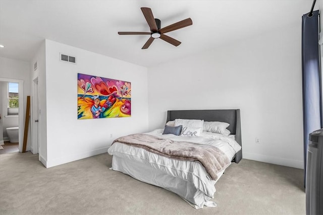 611 Suismon St, East Allegheny, PA 15212 - bedroom featuring carpet flooring, ceiling fan, and ensuite bathroom