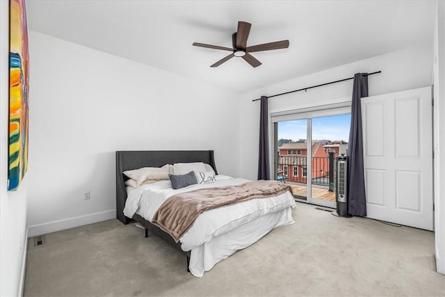 611 Suismon St, East Allegheny, PA 15212 - bedroom featuring carpet, access to exterior, and a ceiling fan