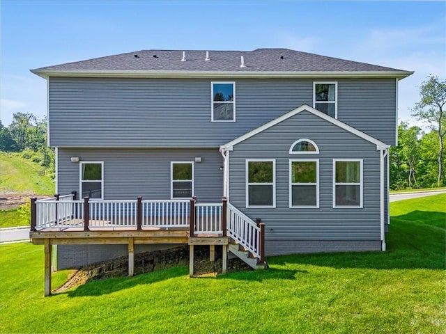 1103 Deerfield Dr, Franklin Park, PA 15143 - back of property with a deck and a yard
