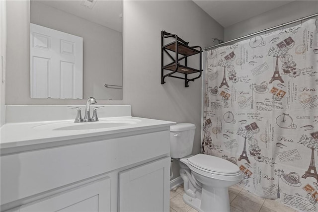 260 Lily Ridge Dr, North Strabane, PA 15317 - bathroom featuring vanity, tile patterned floors, and a shower with curtain