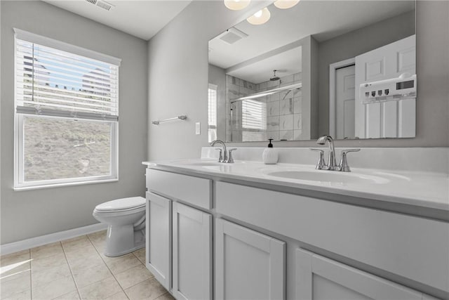 260 Lily Ridge Dr, North Strabane, PA 15317 - full bathroom with double vanity and a shower stall