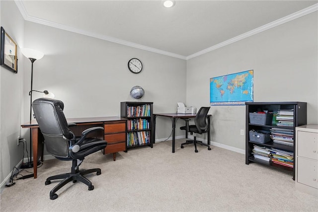260 Lily Ridge Dr, North Strabane, PA 15317 - office area featuring carpet flooring and ornamental molding