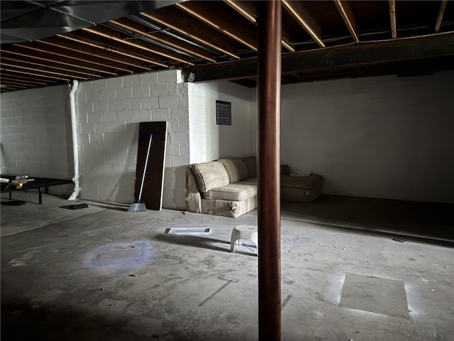 4401 Ridgewood Dr, Jefferson Hills, PA 15332 - unfinished basement featuring concrete block wall