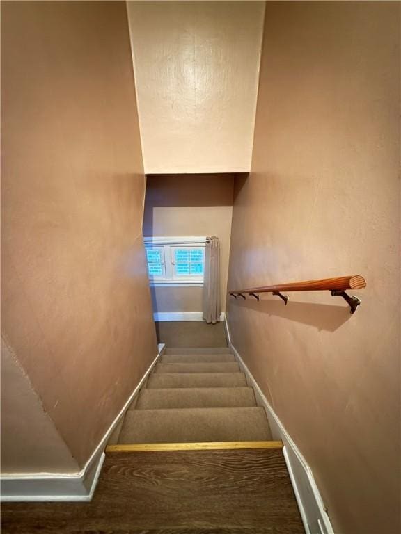 832 Maplewood Ave, Ambridge, PA 15003 - stairway with baseboards and carpet flooring