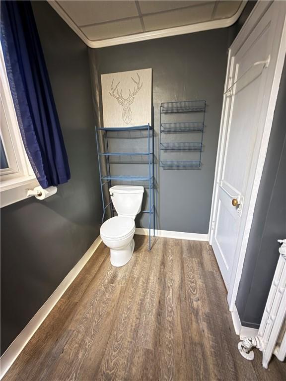 832 Maplewood Ave, Ambridge, PA 15003 - half bathroom with toilet and wood finished floors