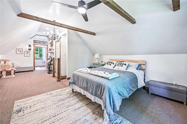 8995 Puritan Ln, Conneaut Twp, PA 16424 - carpeted bedroom featuring ceiling fan and a chandelier