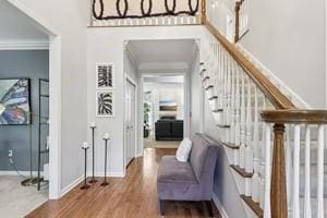 403 Worth Ct, Cranberry Twp, PA 16066 - entryway featuring ornamental molding and wood finished floors