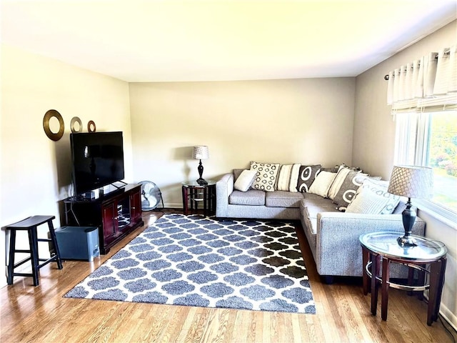 110 Surrey St, Monessen, PA 15062 - living room featuring wood finished floors and baseboards