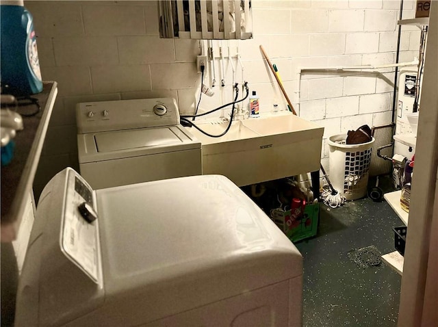 110 Surrey St, Monessen, PA 15062 - washroom featuring concrete block wall