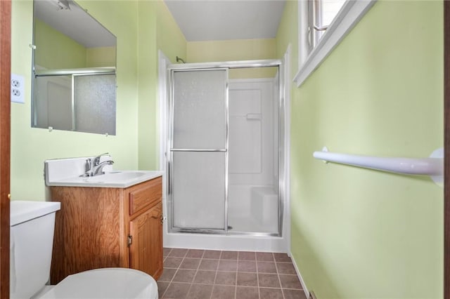 4852 Thomason Rd, South Pymatuning Twp, PA 16150 - bathroom with tile patterned flooring, a shower stall, and vanity