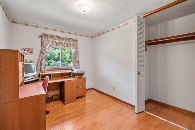 4852 Thomason Rd, South Pymatuning Twp, PA 16150 - office area with light wood-style floors and baseboards